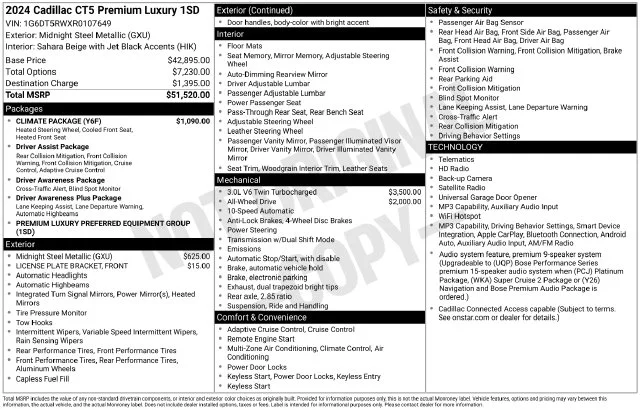 Used 2024 Midnight Black Cadillac Premium Luxury image 21