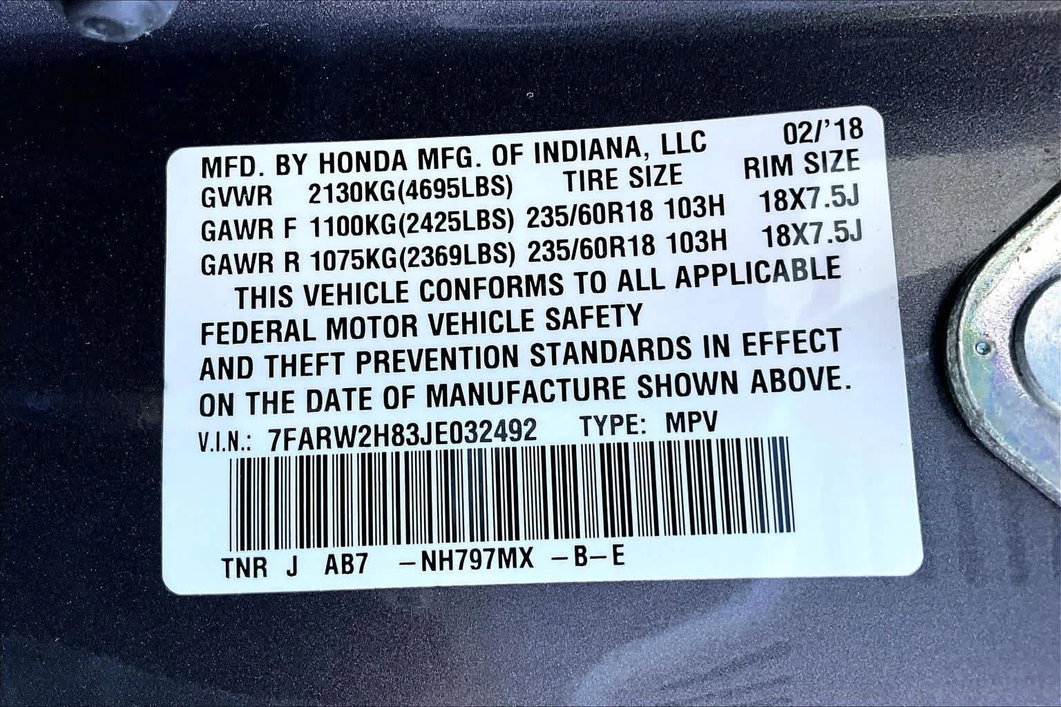 Used 2018 Modern Steel Metallic Honda EX-L image 36