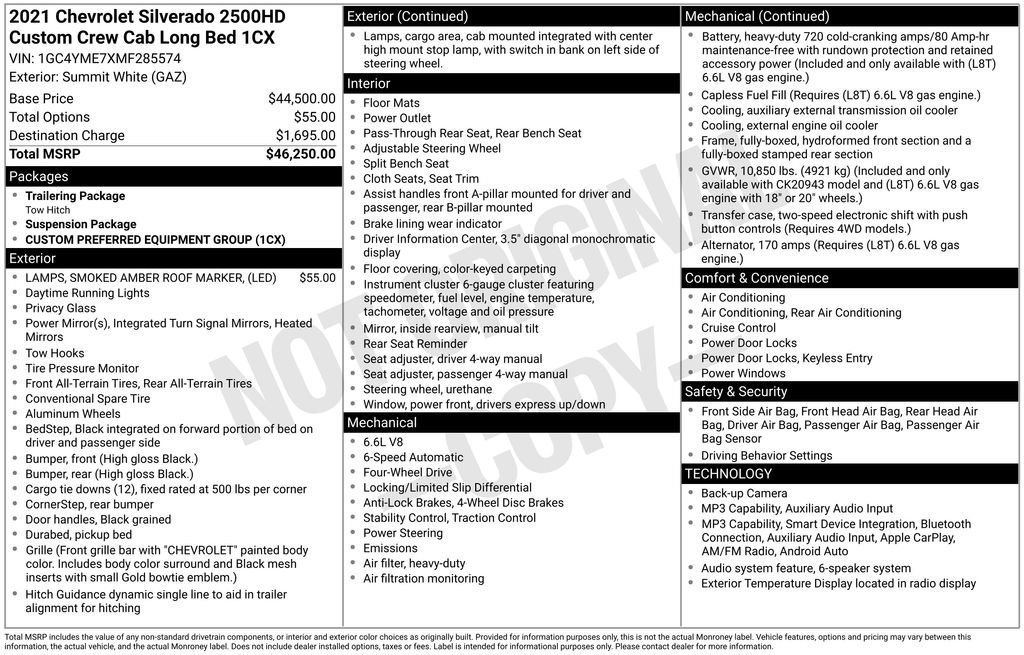 Used 2021 SUMMIT WHITE Chevrolet Custom image 32