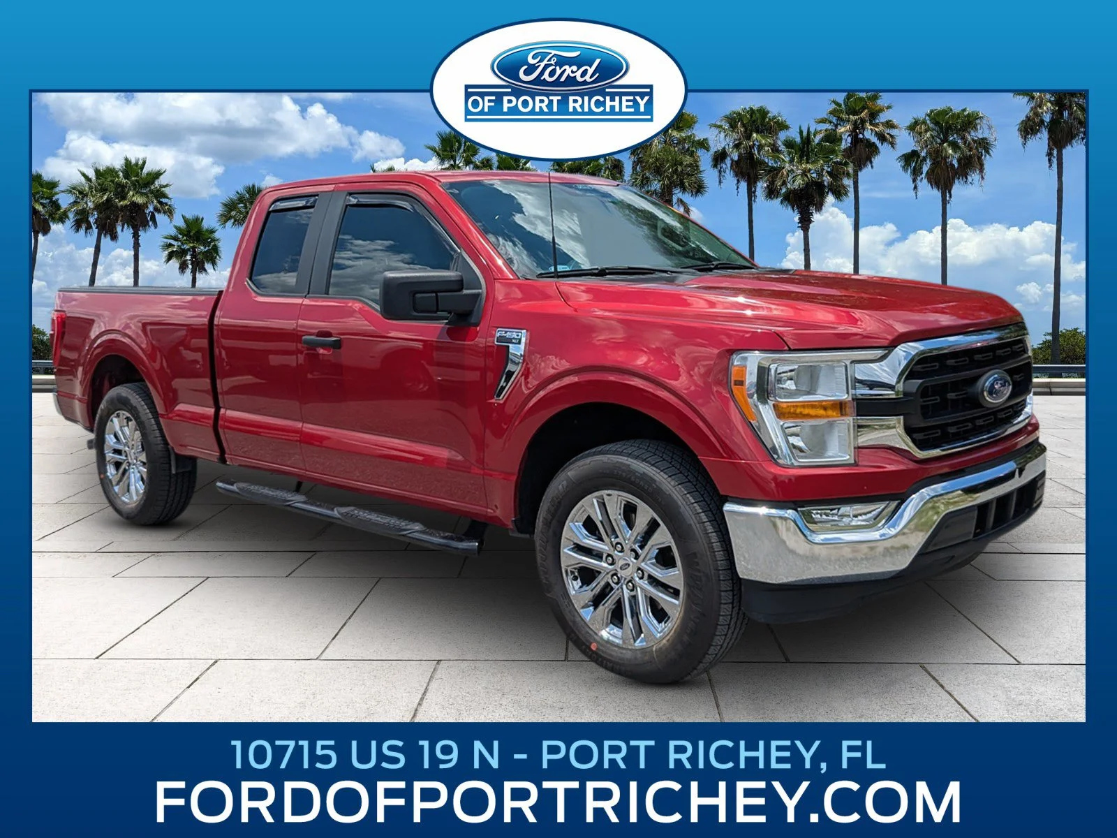 Certified Used 2022 Rapid Red Metallic Tinted Clearcoat Ford XLT image 1
