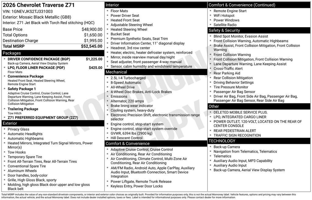 New 2026 Mosaic Black Metallic Chevrolet Z71 image 4