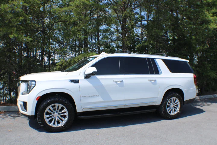 Used 2021 WHITE FROST TRICOAT GMC SLT image 4
