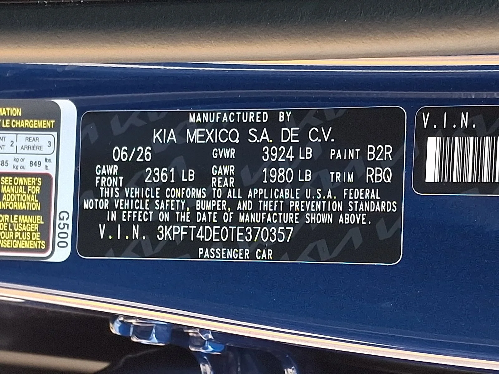 New 2026 Blue Kia LXS image 20