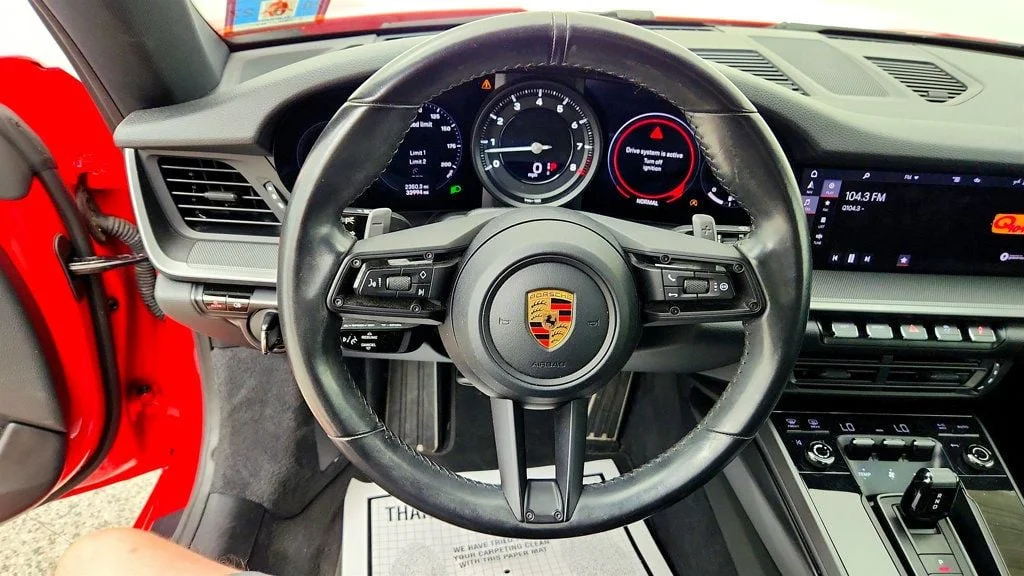 Used 2020 Guards Red Porsche Carrera Coupe w/ Classic Wheels, Bose Audio, LCA & Cooled Seats image 12