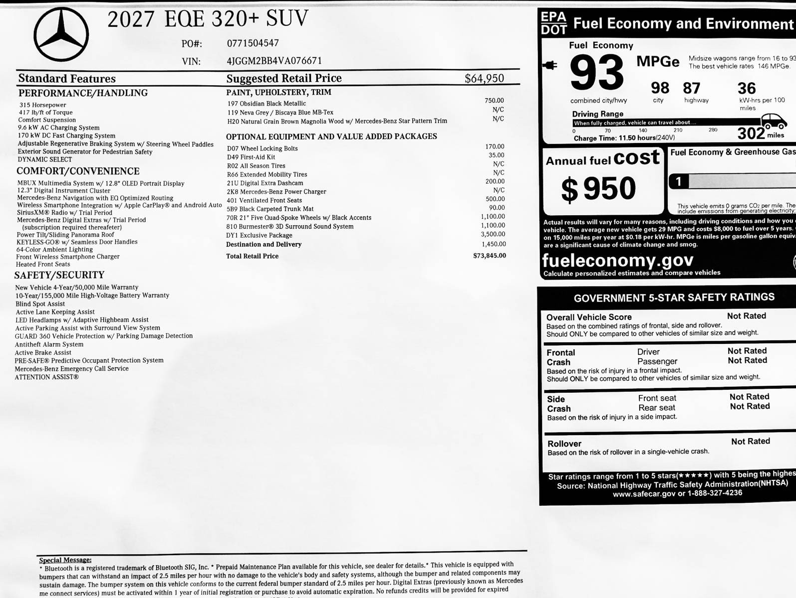 New 2027 Obsidian Black Metallic Mercedes-Benz EQE 320+ image 21