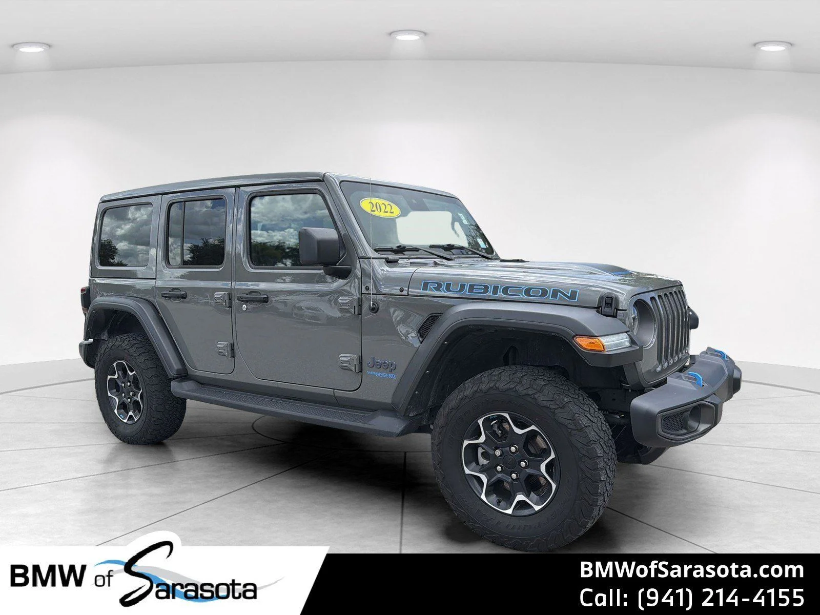 Used 2022 Gray Jeep Unlimited Rubicon 4xe image 1