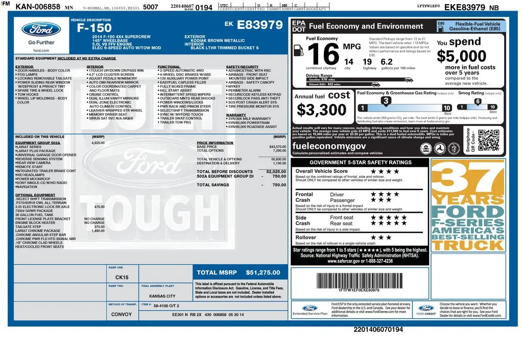 Used 2014 Brown Ford Lariat image 2