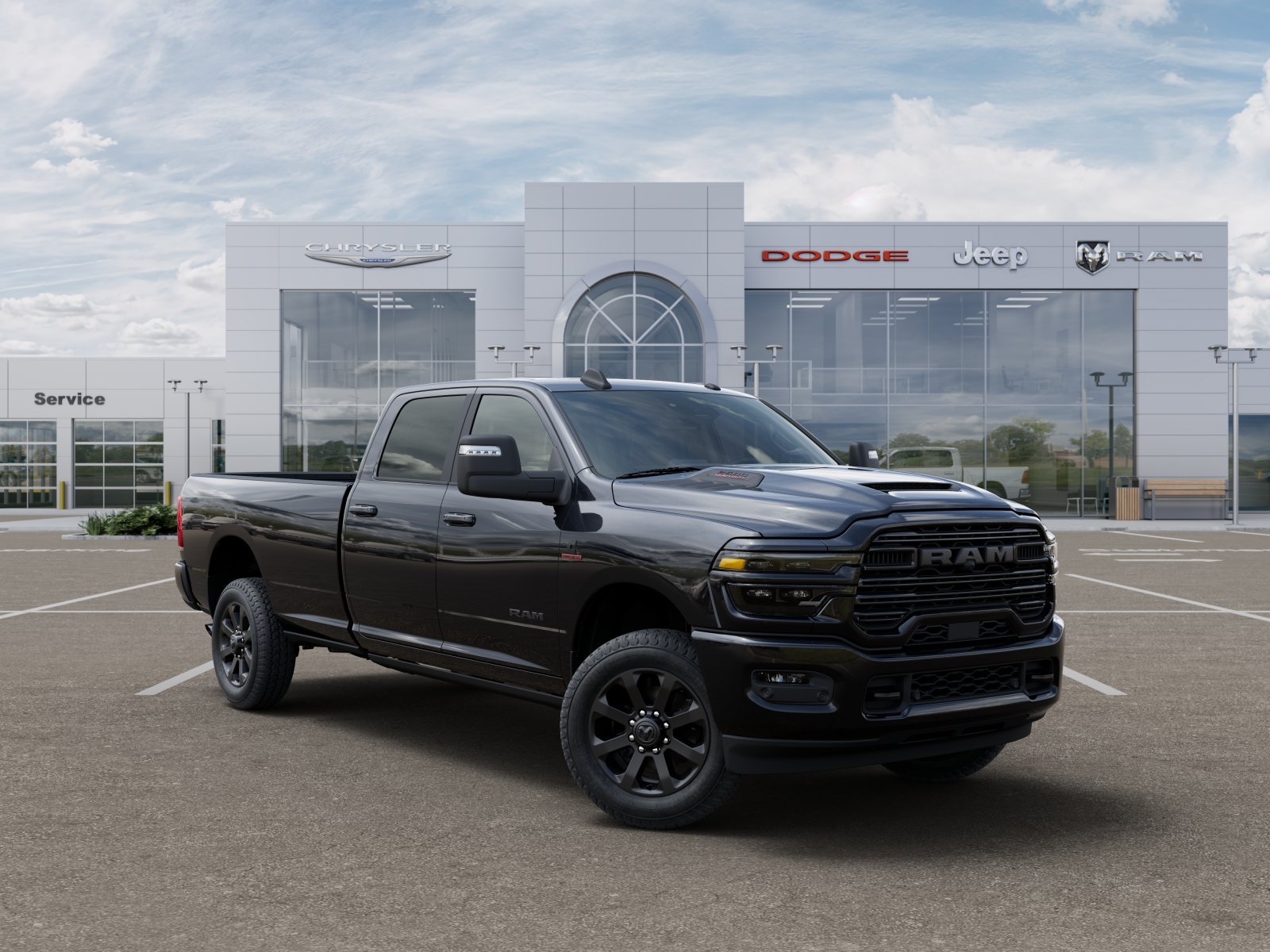 New 2025 Diamond Black Crystal Pearl-Coat Exterior Paint RAM Laramie image 42