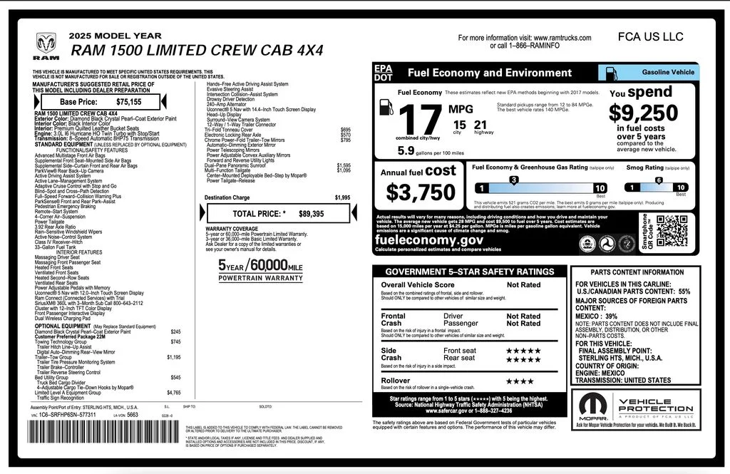 Certified Used 2025 Black Ram Limited image 2