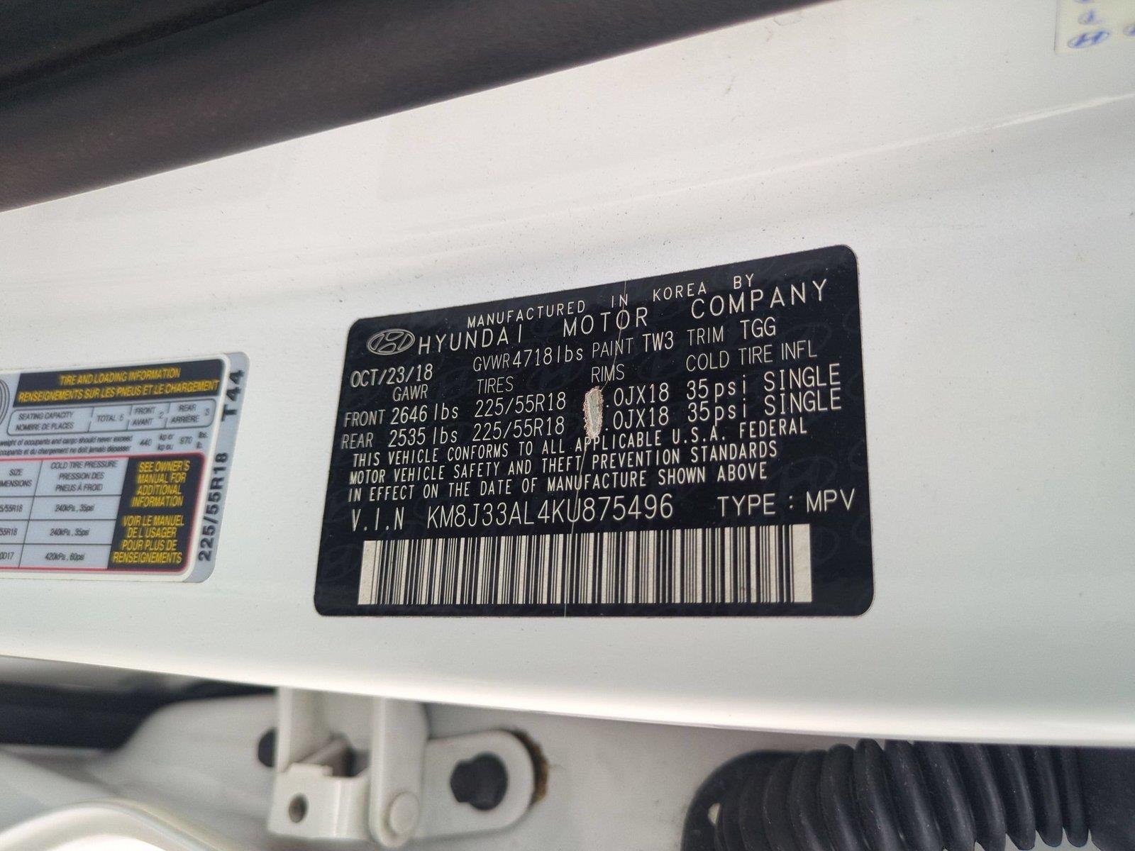Used 2019 White Pearl Hyundai SEL image 40