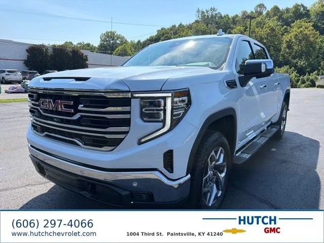 New 2026 Glacier White Tricoat GMC SLT image 1