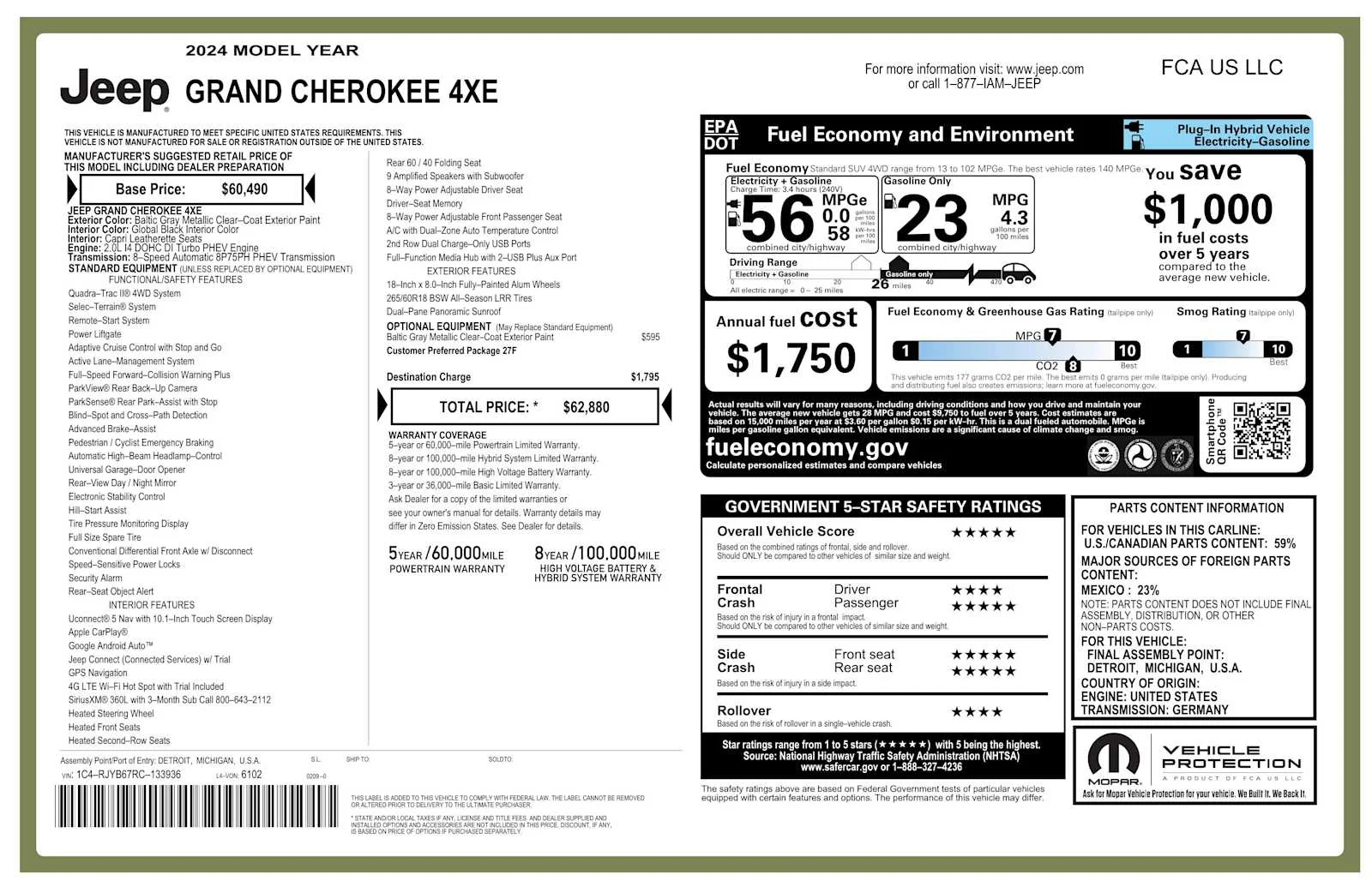Used 2024 Baltic Gray Metallic Clearcoat Jeep  image 2