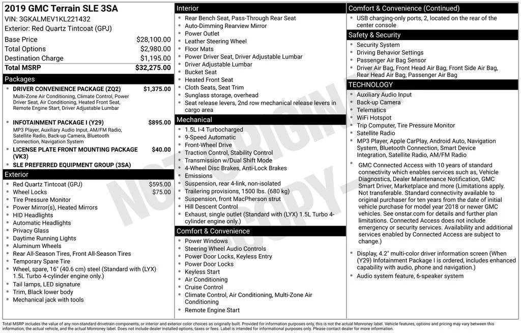 Used 2019 Red GMC SLE image 6