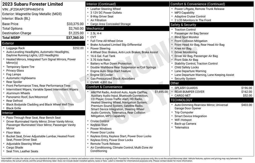 Certified Used 2023 Gray Subaru Limited image 6