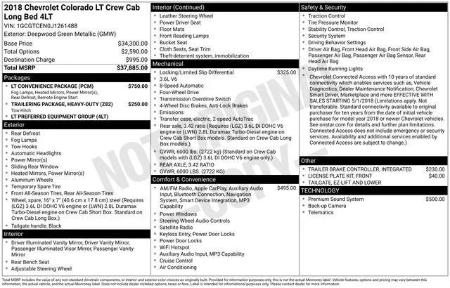 Used 2018 Deepwood Green Metallic Chevrolet 4WD LT image 34