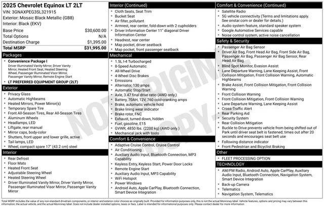 Used 2025 Black Chevrolet LT image 38