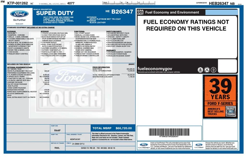 Used 2017 White Ford Lariat image 2