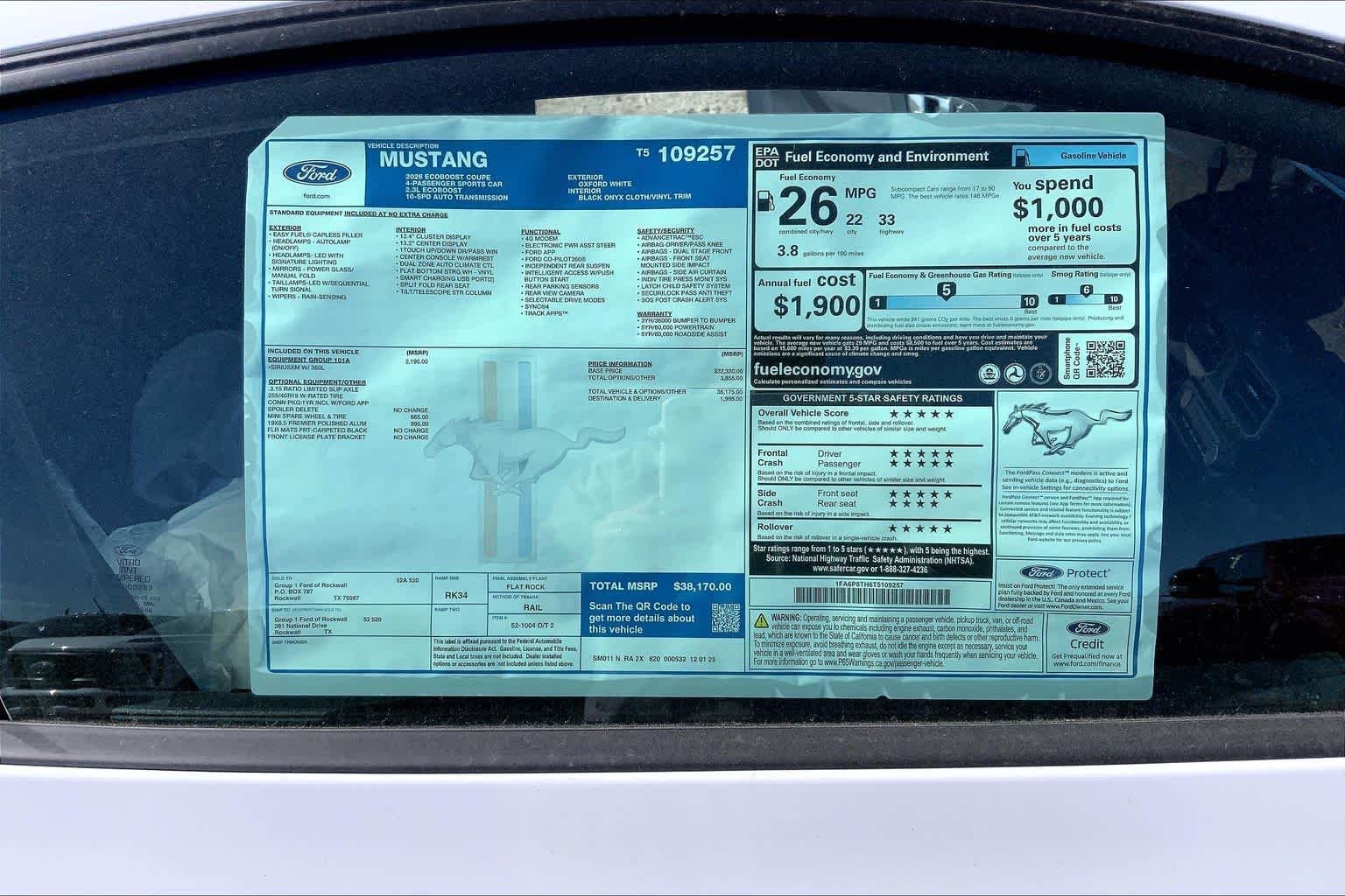 New 2026 Oxford White Ford EcoBoost® Fastback image 18