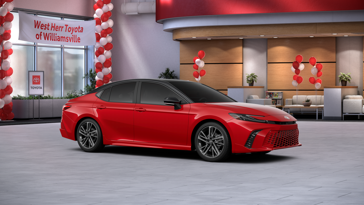 New 2026 Supersonic Red with Midnight Black Metallic roof Toyota XSE image 14