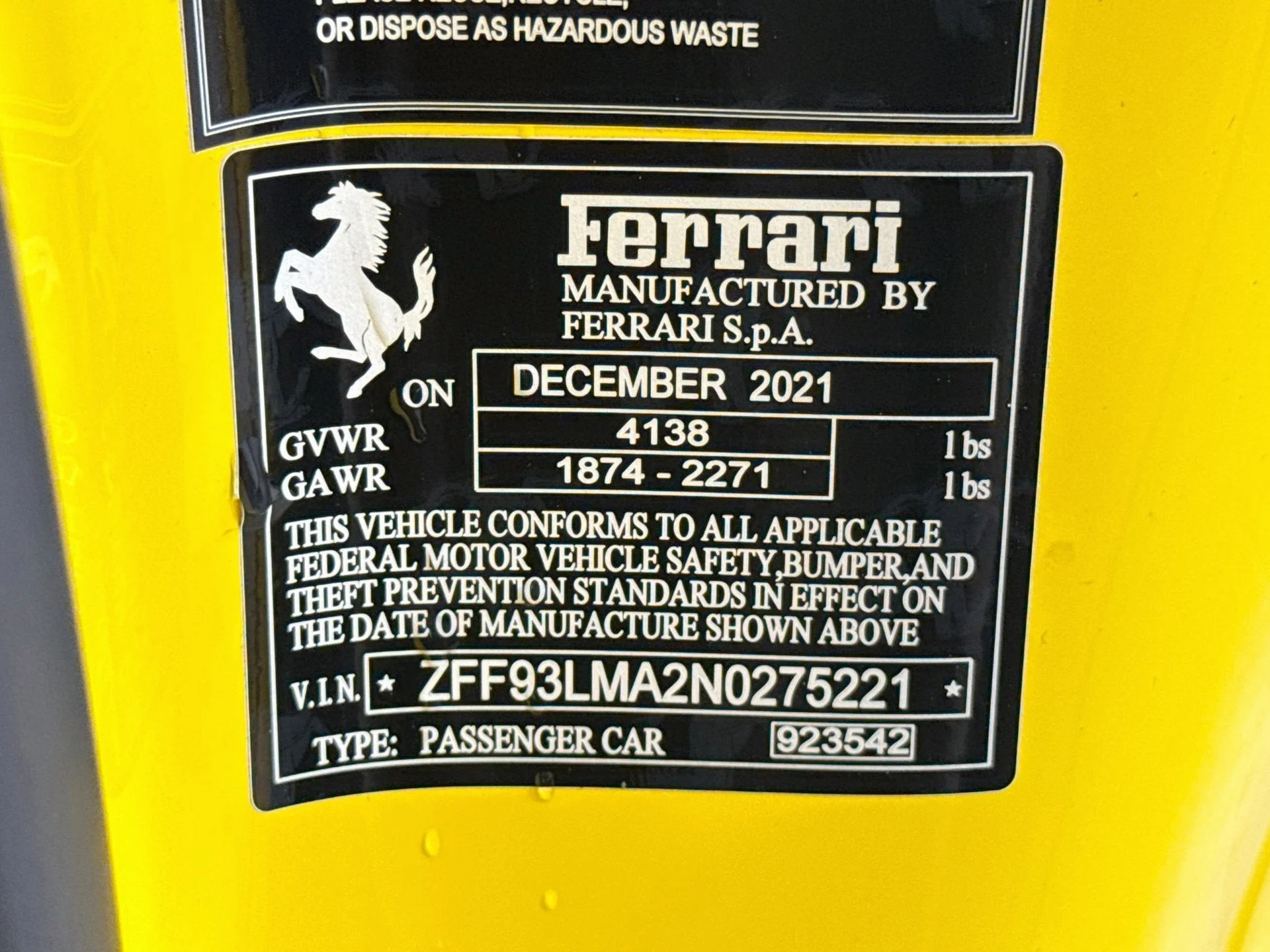 Certified Used 2022 Giallo Modena Ferrari Base image 27