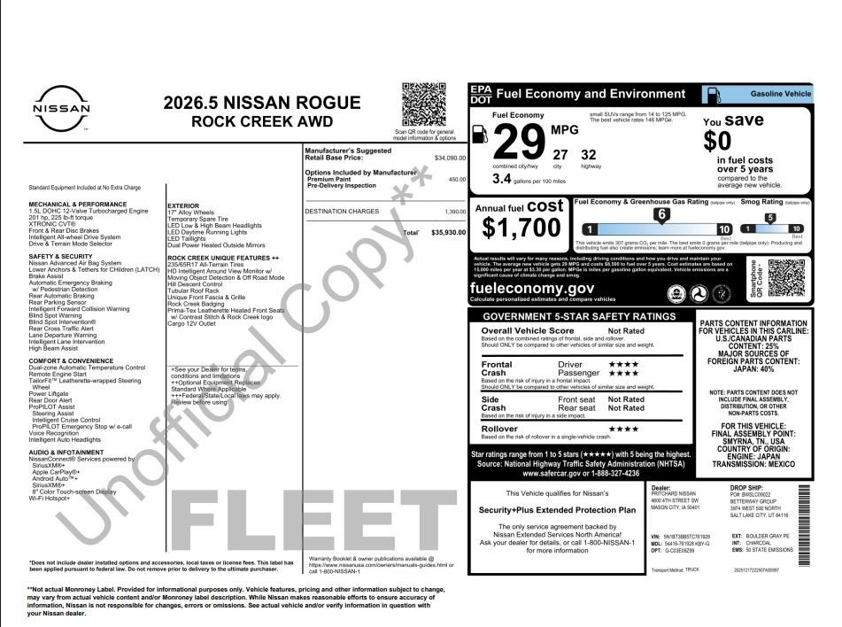 Used 2026 Gray Nissan Rock Creek image 5