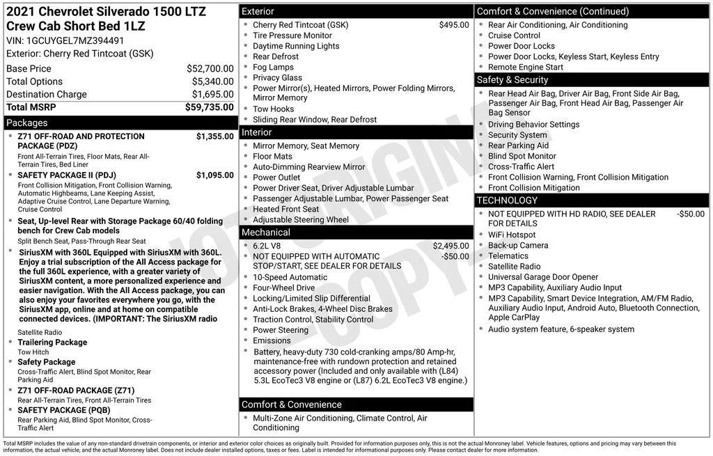 Used 2021 Cherry Red Tintcoat Chevrolet LTZ image 4