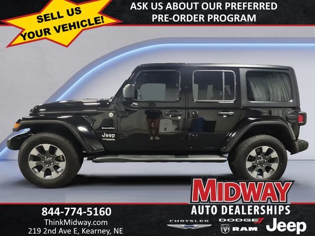 Used 2021 Black Jeep Unlimited Sahara image 2