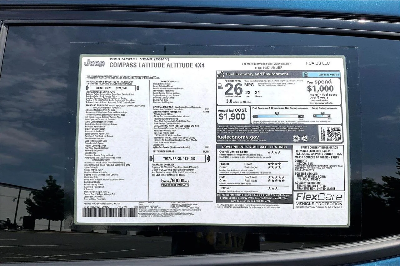 New 2026 Fathom Blue Pearl Coat Jeep Latitude image 32