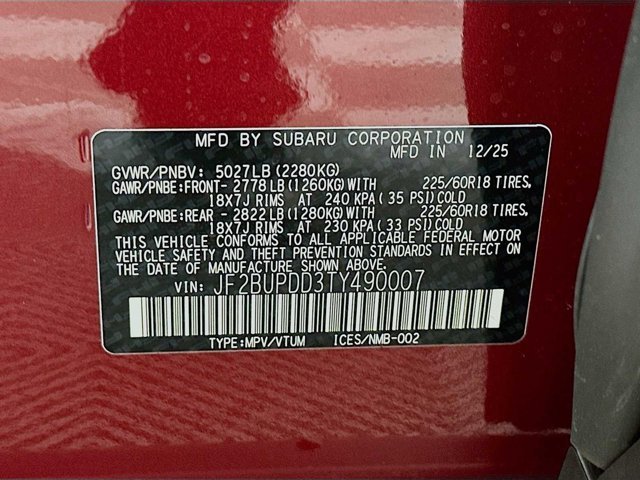 New 2026 CRIMSON RED PEARL Subaru Limited image 31