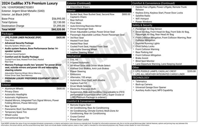 Used 2024 Silver Metallic Cadillac Premium Luxury image 1
