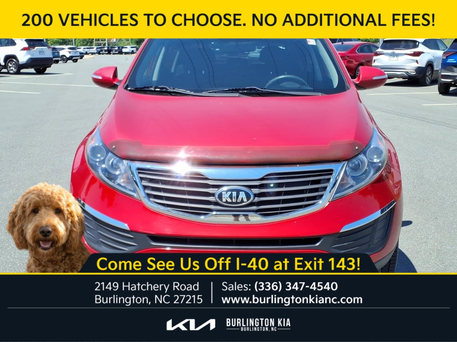 Used 2013 Kia Sportage LX with VIN KNDPB3A2XD7361050 for sale in Burlington, NC