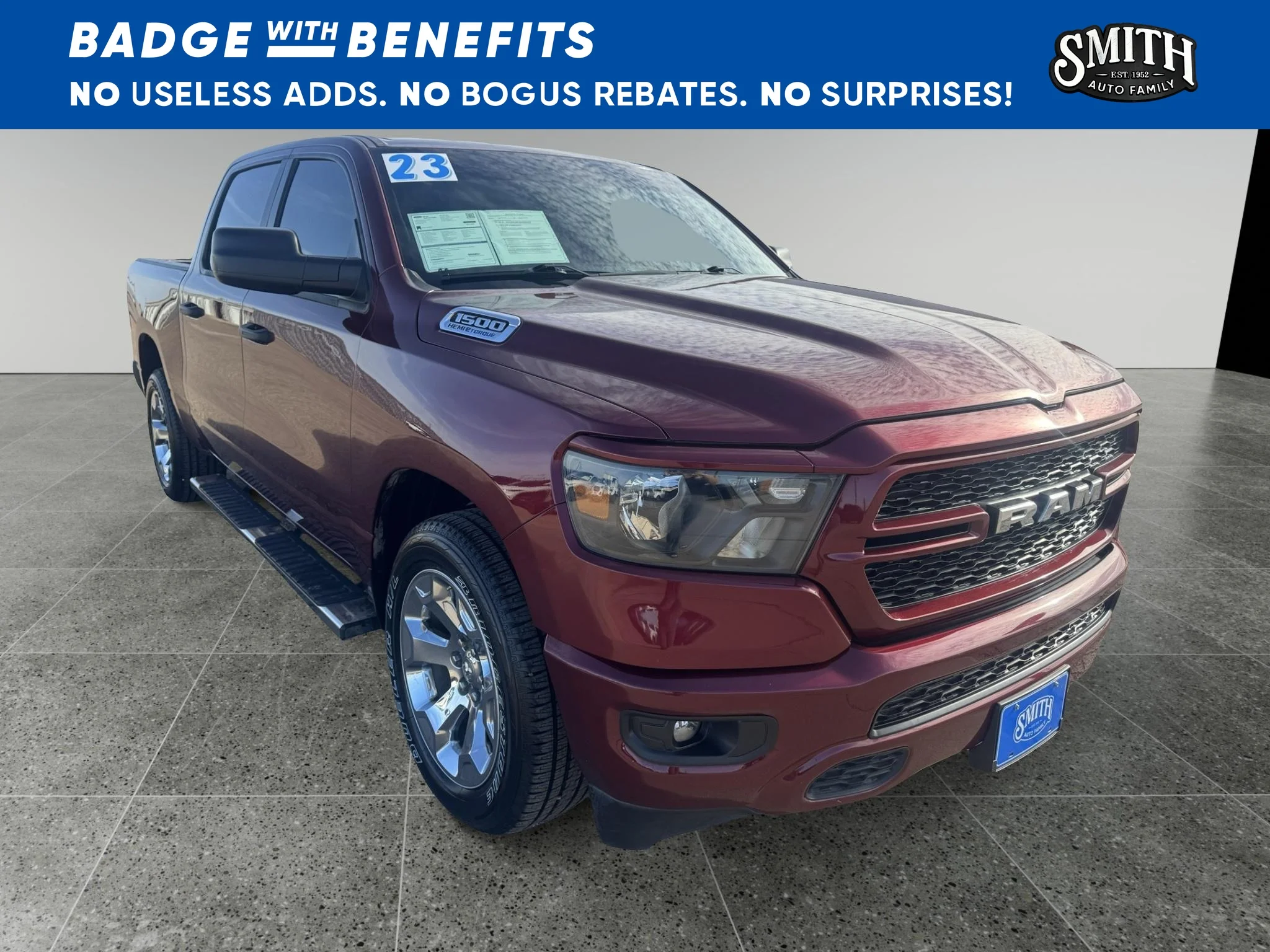 Used 2023 Delmonico Red Pearlcoat Ram Tradesman image 1