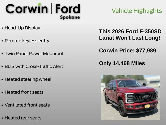 Certified Used 2026 Ruby Red Metallic Tinted Clearcoat Ford Lariat image 25