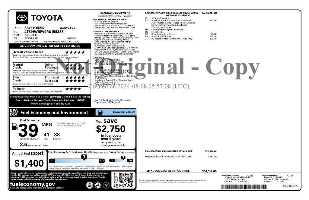 Certified Used 2024 White Toyota LE image 2