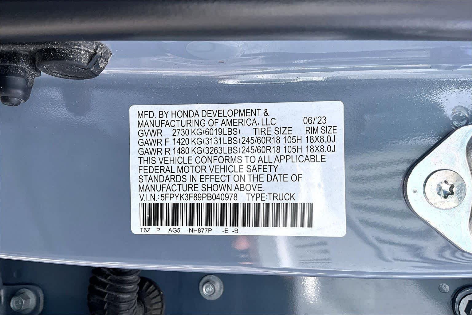 Certified Used 2023 Sonic Gray Pearl Honda Black Edition image 33