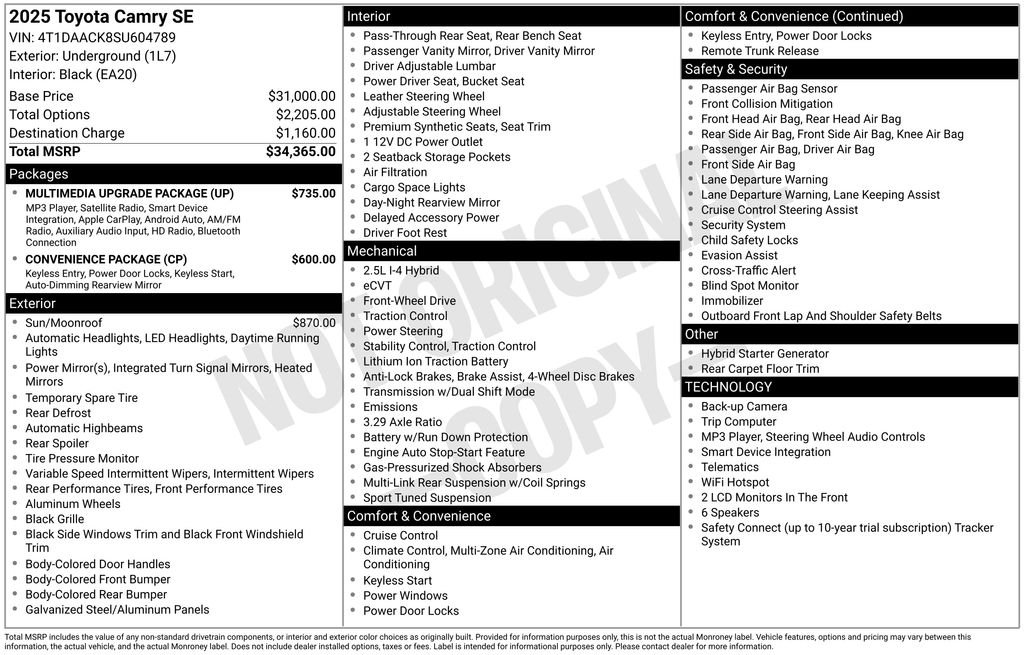 Used 2025 Black Toyota SE image 7