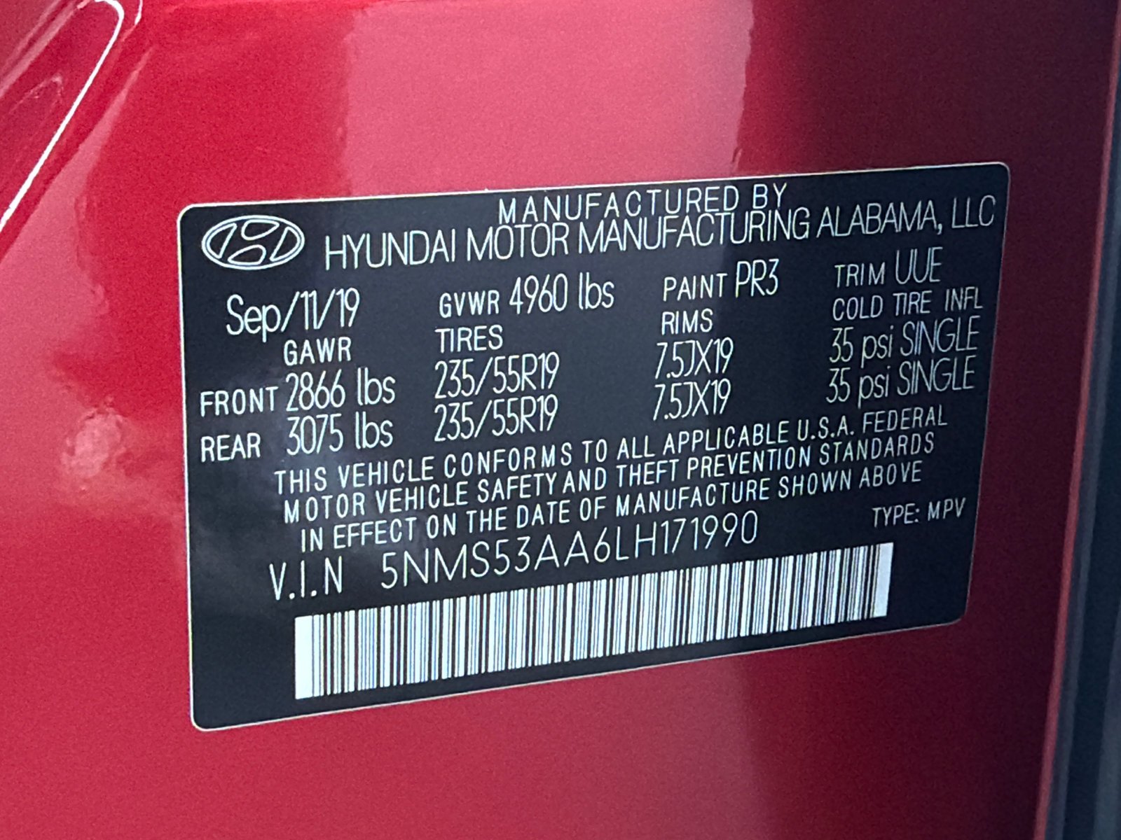 Used 2020 Scarlet Red Hyundai Limited image 37
