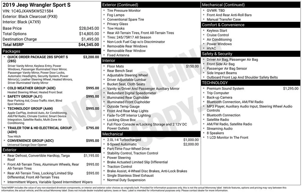 Certified Used 2019 Black Jeep Sport S image 8