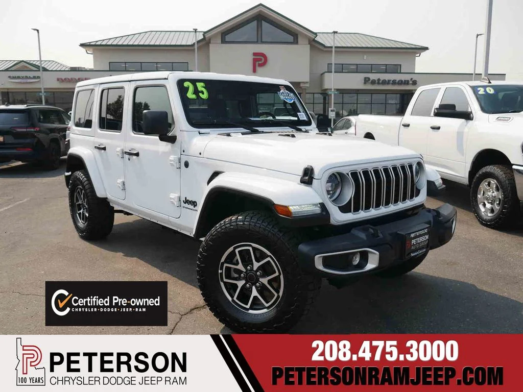 Certified Used 2025 White Jeep Sahara image 1