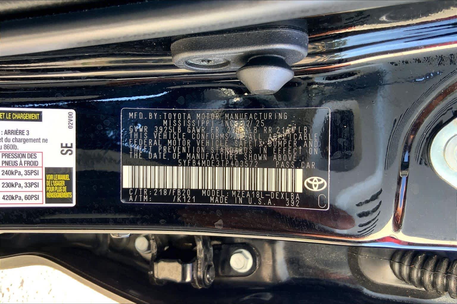 Used 2026 Midnight Black Metallic Toyota LE image 36