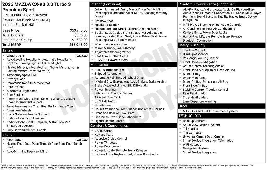 New 2026 Jet Black Mica Mazda 3.3 Turbo S Premium image 6