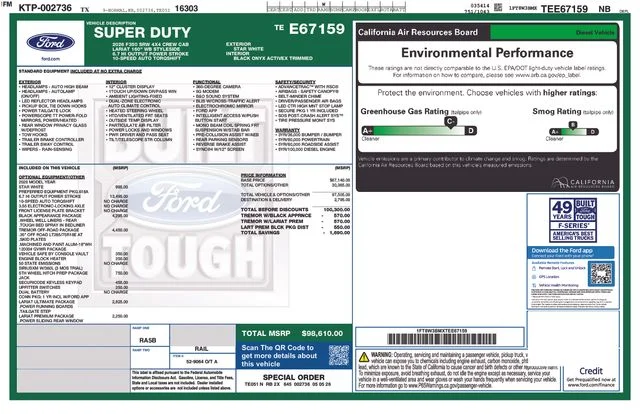 New 2026 Star White Metallic Tri-Coat Ford Lariat image 4