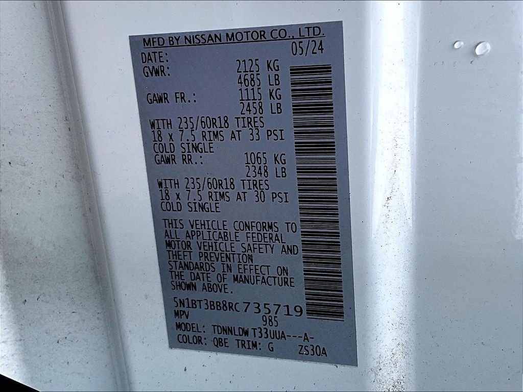 Used 2024 White Nissan SV image 34