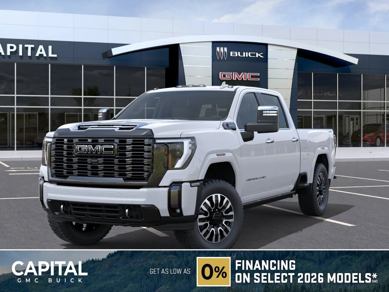 New 2026 GLACIER WHITE TRICOAT GMC Denali Ultimate image 1