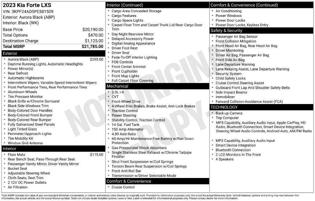 Used 2023 Black Kia LXS image 6