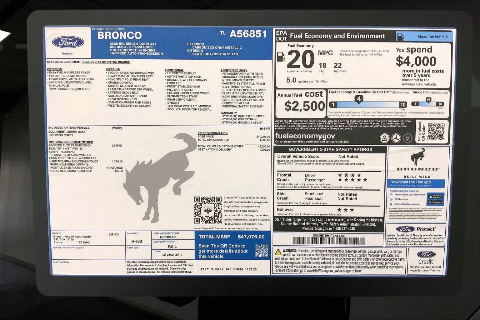 New 2026 Carbonized Gray Metallic Ford Big Bend® image 21