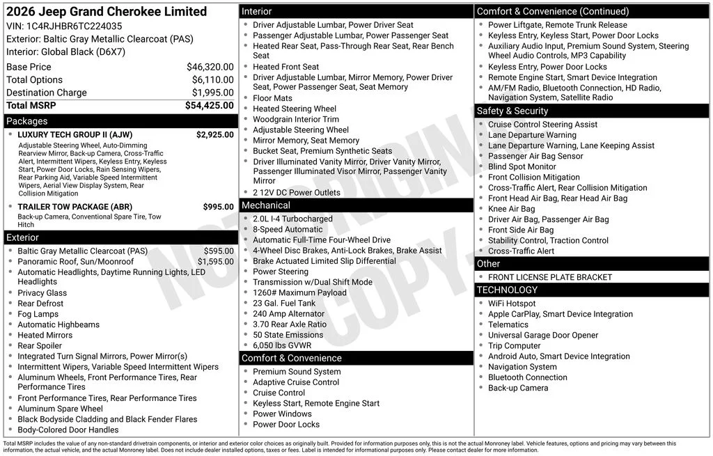 New 2026 Baltic Gray Metallic Clearcoat Jeep Limited image 6