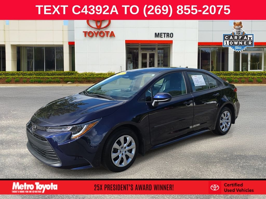 Certified Used 2024 Blue Toyota LE image 1