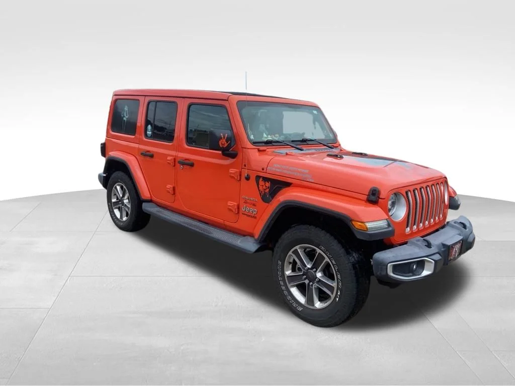 Used 2019 Orange Jeep Unlimited Sahara image 8