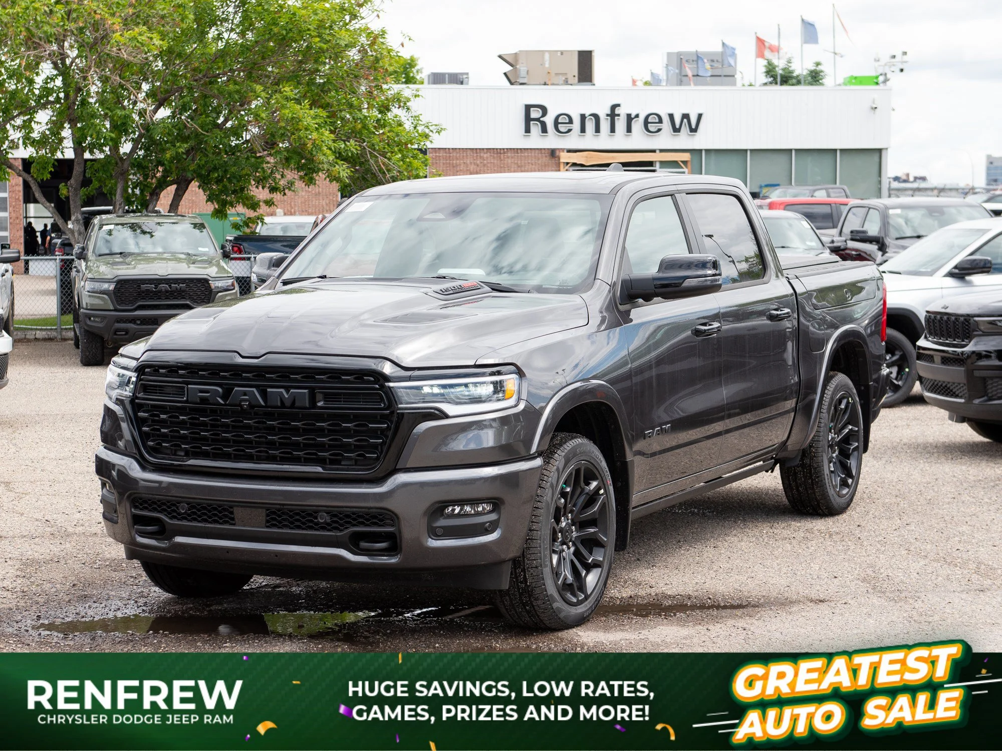 New 2026 Grey RAM Limited Night* Crew Cab 4x4, 540 HORSEPOWER, RamBox Cargo Management System image 1